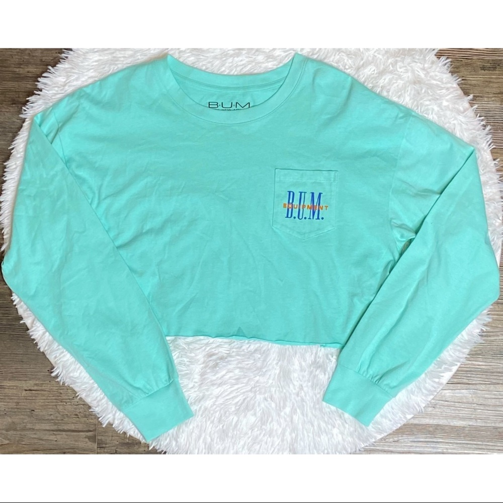 NWT Teal Long Sleeve Crop Top